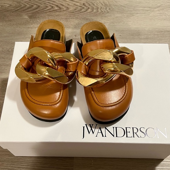JW ANDERSON gold chain mules loafer - Picture 1 of 7